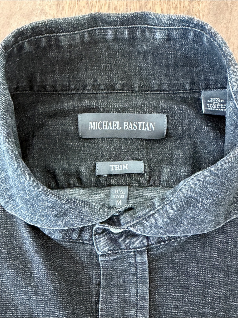Michael Bastian Dark Gray Trim Button-Down Shirt
